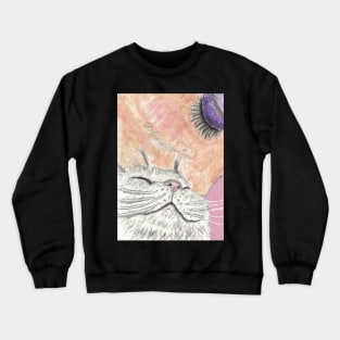 kitty kisses cat art Crewneck Sweatshirt